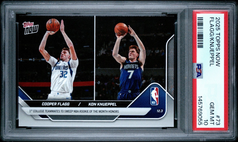 2025 Topps Now NBA #73 Cooper Flagg / Kon Knueppel Rookie RC PSA 10