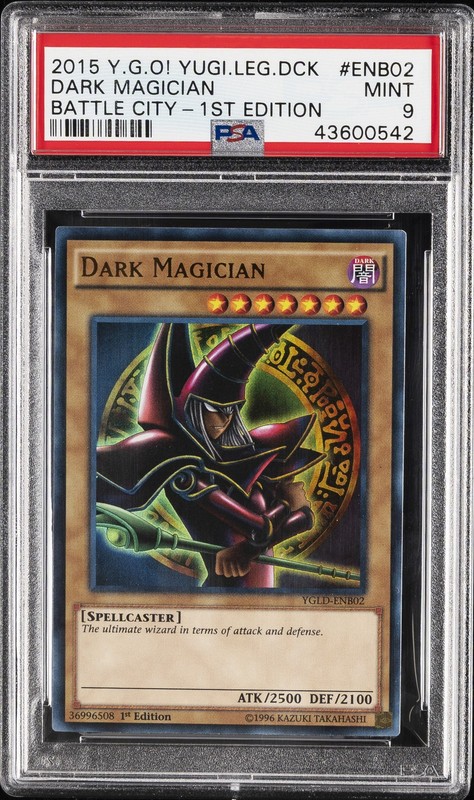 2015 YU-GI-OH! YUGI'S LEGEND DECK: BATTLE CITY 1ST ED #ENB02 DARK MAGICIAN PSA 9