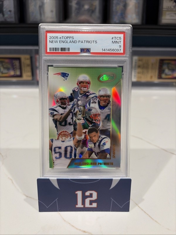TOM BRADY 2005 ETOPPS PATRIOTS TEAM CARD PSA 9 INVEST GOAT HOF MVP TB12