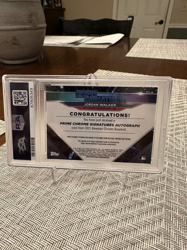 2021 Bowman Chrome Prime Signatures 14/50 Jordan Walker PSA 9 MINT Auto view 2