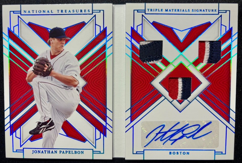 2022 NATIONAL TREASURES JONATHAN PAPELBON TRIPLE MAT'L AUTO "ONE OF ONE"!! SWEET