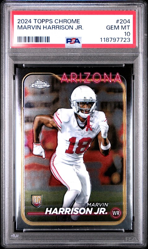 2024 TOPPS CHROME #204 MARVIN HARRISON JR. PSA 10