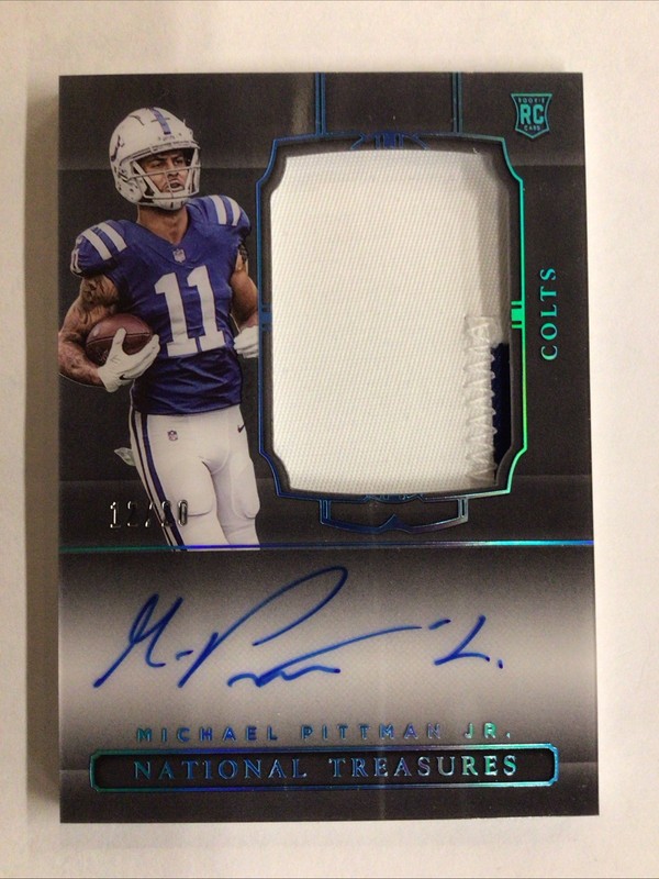 2020 Panini National Treasures Patch Auto /20 Michael Pittman Jr