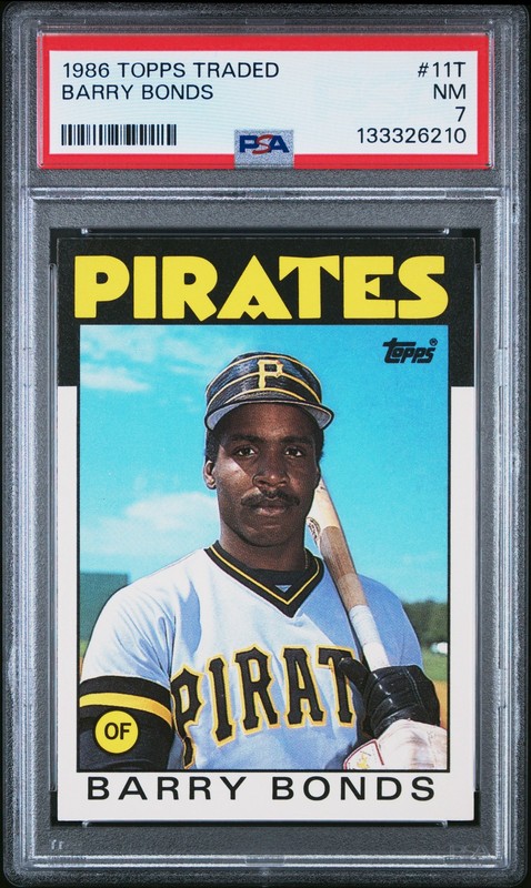 1986 TOPPS TRADED #11T BARRY BONDS ROOKIE RC PSA 7
