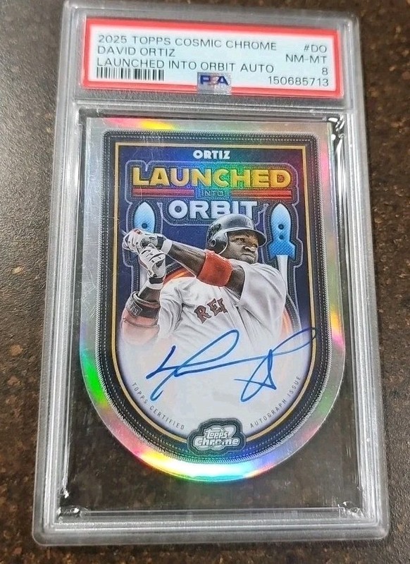 2025 Topps Cosmic Chrome David Ortiz Auto 🔥Pop 1- Launched Into Orbit Psa 8 Hof view 1