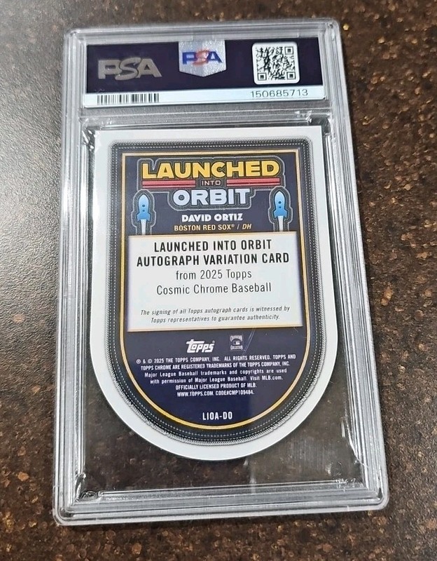 2025 Topps Cosmic Chrome David Ortiz Auto 🔥Pop 1- Launched Into Orbit Psa 8 Hof view 2
