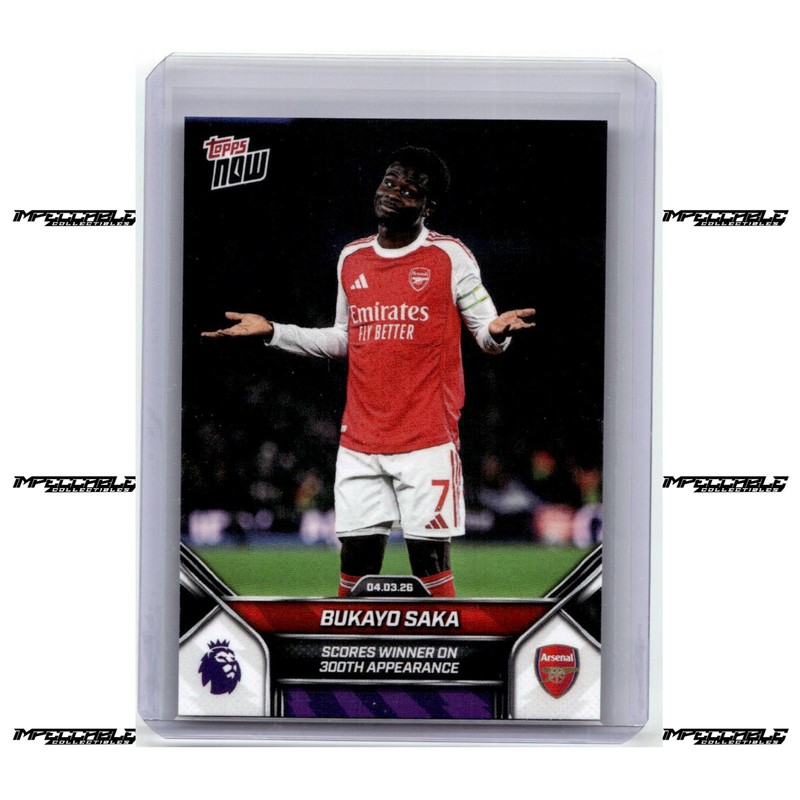 2025-26 Topps Now Premier League - #151 Bukayo Saka /1623 300th Appearance