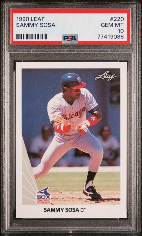 1990 Leaf #220 Sammy Sosa RC PSA 10 GEM MINT