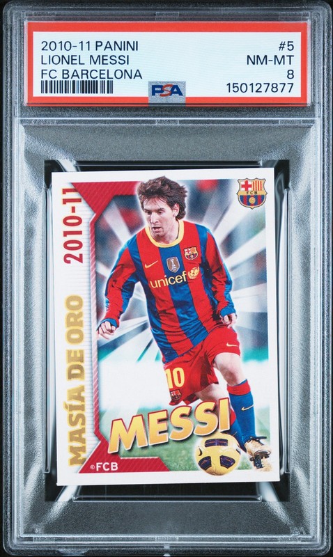 2010-11 PANINI FC BARCELONA #5 LIONEL MESSI PSA 8