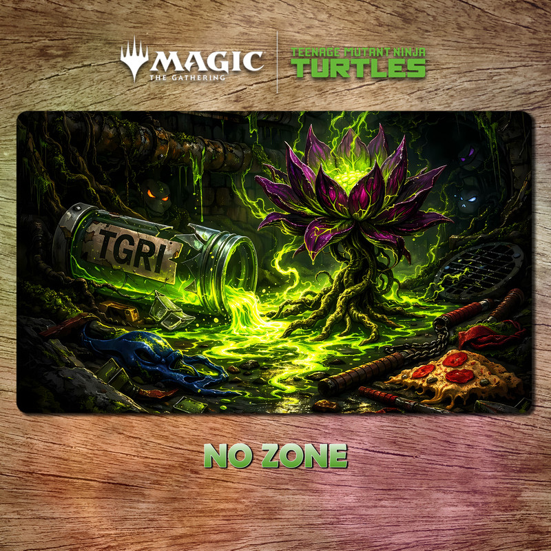 Black Lotus Mutant MTG TMNT Playmat Stitched Edges Gaming Desk Mat Free Bag