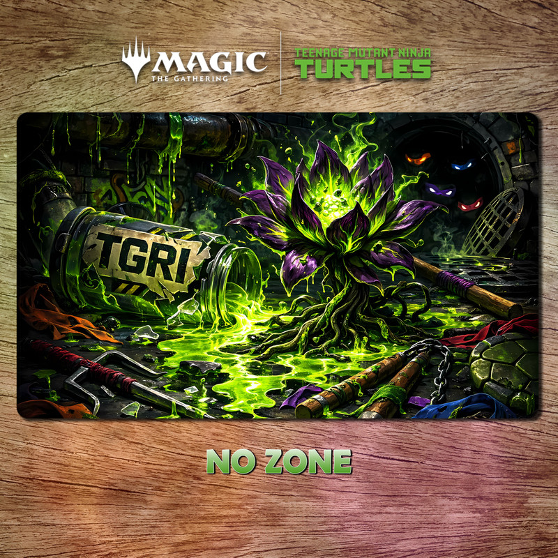 Black Lotus Mutant v2 MTG TMNT Playmat Stitched Edges Gaming Desk Mat Free Bag