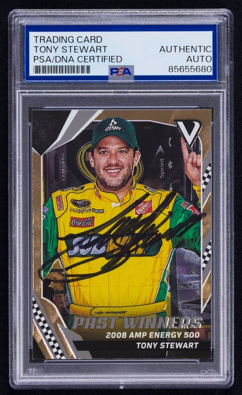 Tony Stewart Signed 2018 Panini Victory Lane Card #89 (PSA) NASCAR RAcing Auto
