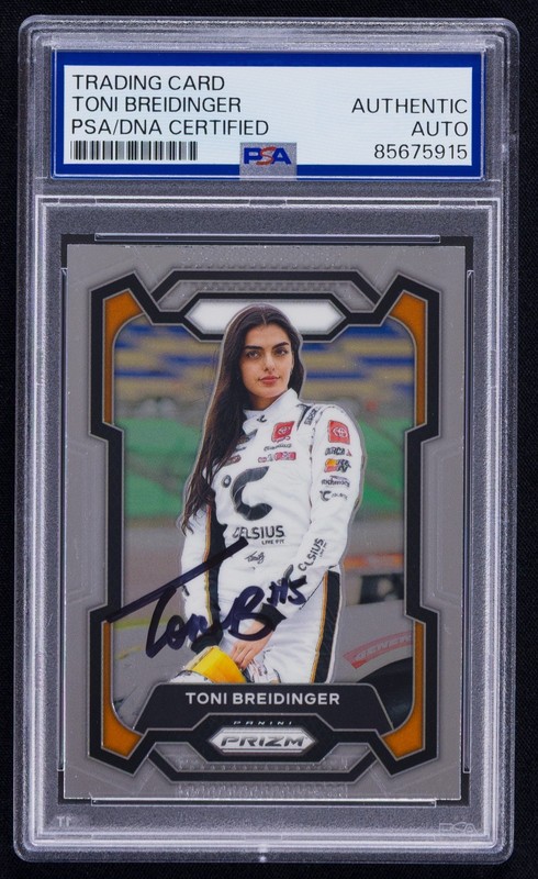 Toni Breidinger Signed 2024 Panini Prizm Card #81 (PSA) NASCAR Racing Auto