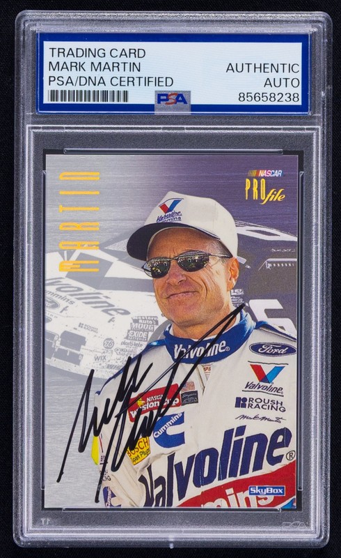 Mark Martin Signed 1997 Skybox NASCAR Profile Card #19 (PSA) Racing Auto