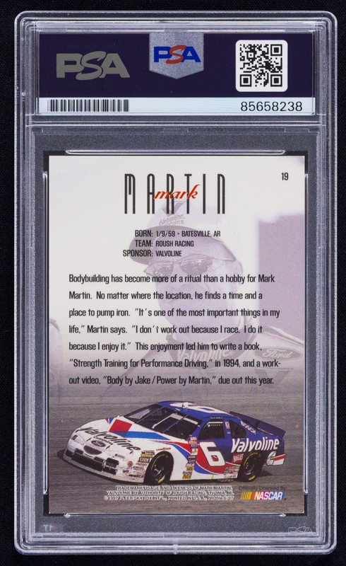 Mark Martin Signed 1997 Skybox NASCAR Profile Card #19 (PSA) Racing Auto view 2