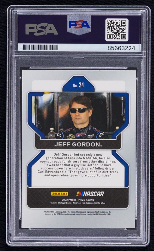 Jeff Gordon Signed 2022 Panini Prizm Card #24 (PSA) NASCAR Racing Auto view 2
