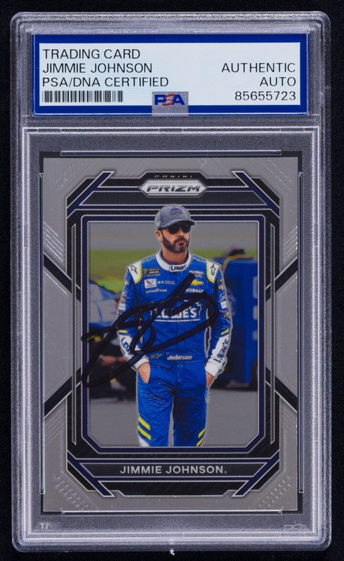 Jimmie Johnson Signed 2023 Panini Prizm Card #57 (PSA) NASCAR Racing Auto