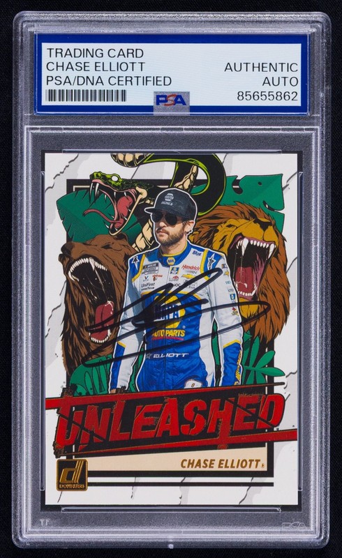 Chase Elliott Signed 2023 Donruss Unleashed Card #U1 (PSA) NASCAR Racing Auto