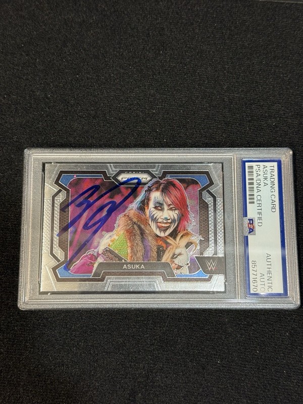 Asuka Signed 2024 Panini Prizm WWE Card (PSA)