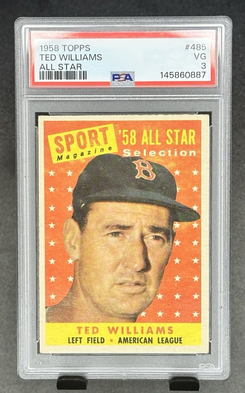 1958 Topps - Sport Magazine '58 All Star Selection Ted Williams #485