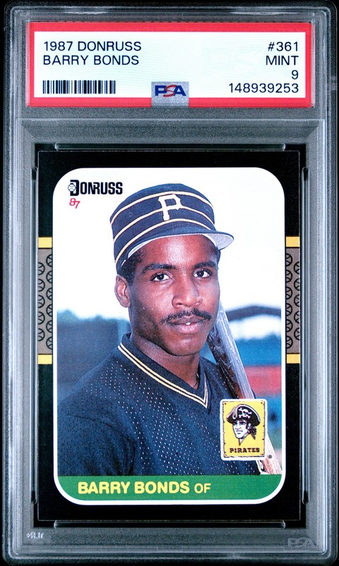 1987 DONRUSS #361 BARRY BONDS ROOKIE RC PSA 9