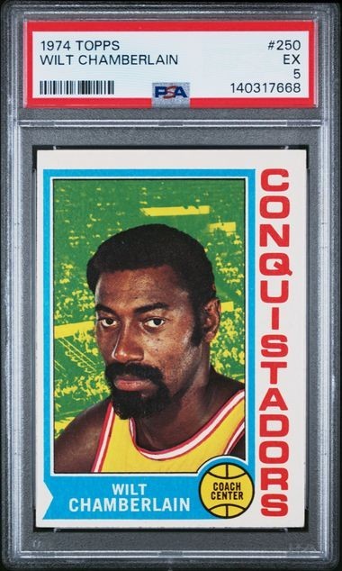 1974 Topps Wilt Chamberlain #250 PSA 5 EX HOF San Diego Conquistadors