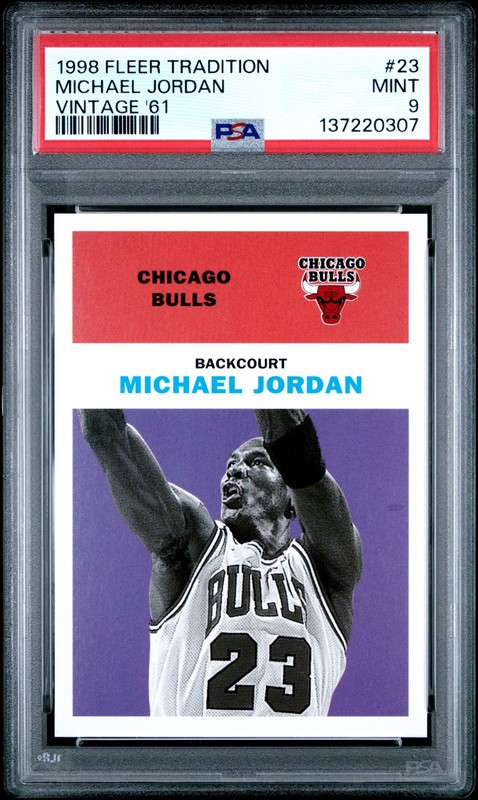 1998 FLEER TRADITION VINTAGE '61 #23 MICHAEL JORDAN PSA 9