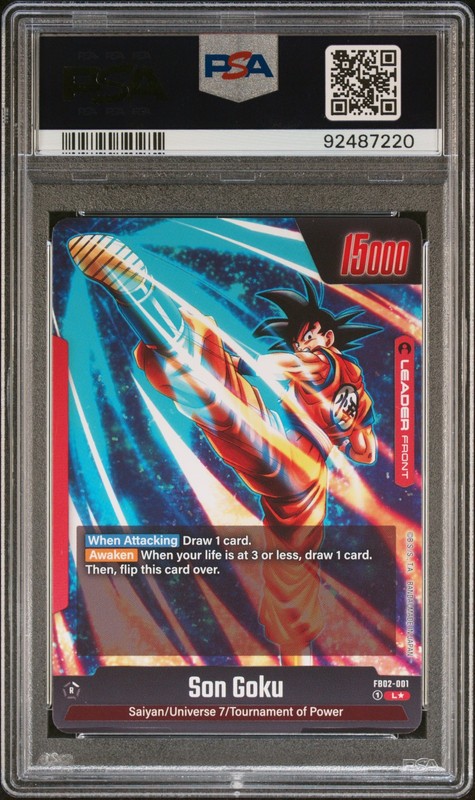 2024 DRAGON BALL SUPER CARD GAME FUSION WORLD BLAZING AURA SON GOKU PSA 10 view 2