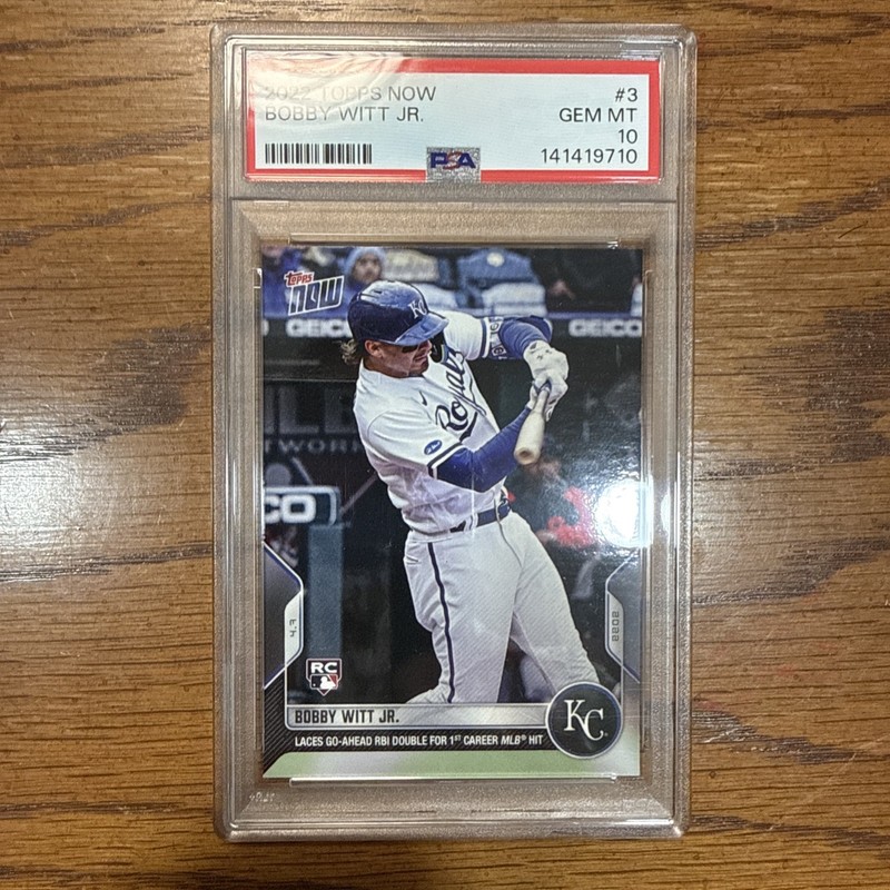 2022 TOPPS NOW #3 BOBBY WITT JR. ROOKIE RC PSA 10