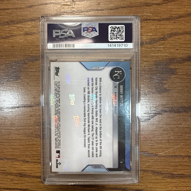 2022 TOPPS NOW #3 BOBBY WITT JR. ROOKIE RC PSA 10 view 2