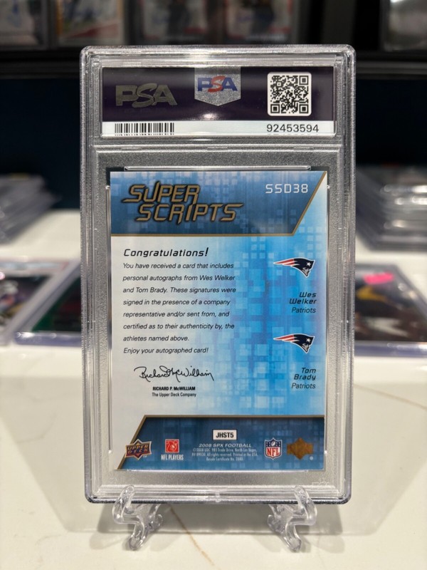2008 UD SPX AUTO /75 TOM BRADY PSA AUTHENTIC AUTO 9 INVEST GOAT HOF MVP TB12 view 2
