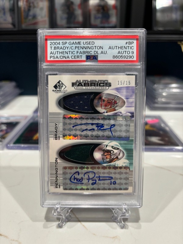 2004 SP GAME USED JERSEY AUTO TOM BRADY PSA AUTHENTIC AUTO 9 15/15 GOAT HOF RARE