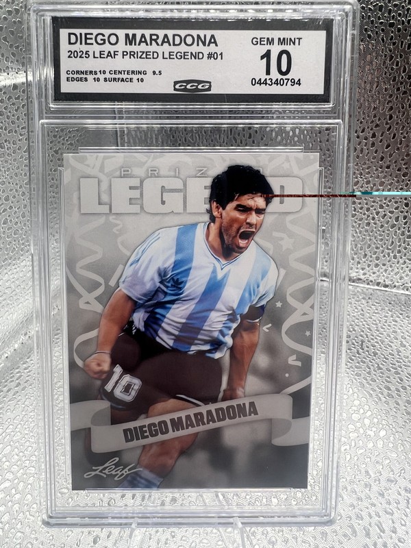 2025 Leaf Prized Legend #01 Diego Maradona Grade: Gem Mint 10 (CCG)