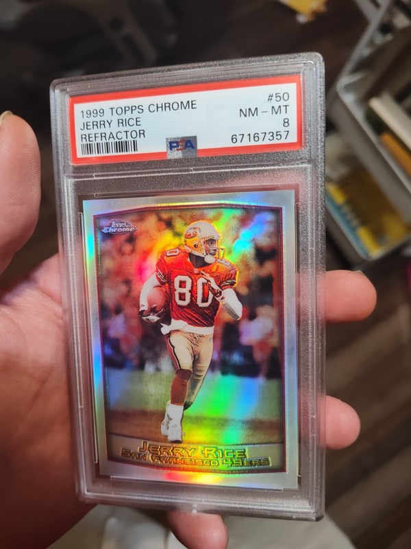 1999 Topps Chrome - Jerry Rice #50 Refractor PSA 8 NM-MT The GOAT