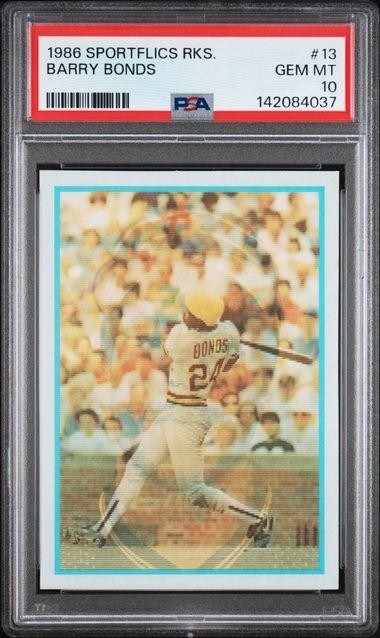 1986 Sportflics Rookies #13 Barry Bonds PSA 10