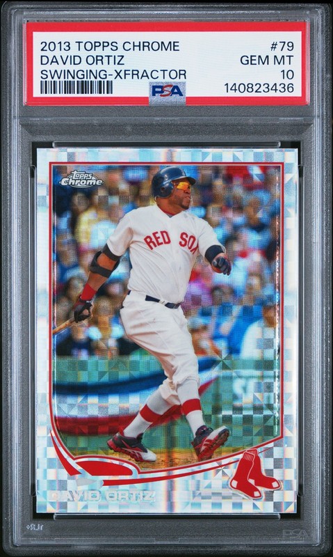2013 TOPPS CHROME SWINGING-XFRACTOR #79 DAVID ORTIZ PSA 10 view 1