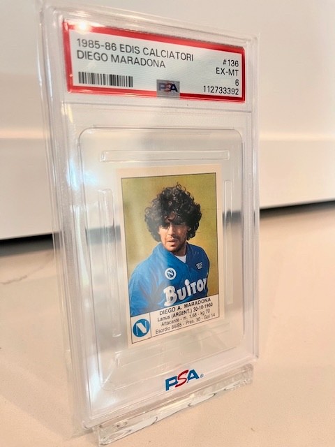Diego Maradona Edis Panini Calciatori 1985 #136 psa 6 Rare view 2