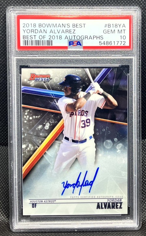 YORDAN ALVAREZ 2018 Bowman's Best - Best of 2018 Auto PSA 10