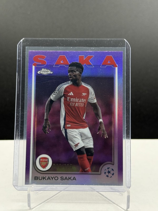 Bukayo Saka 2025 Topps Chrome UEFA Champions League /299 Arsenal #77