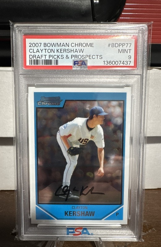 2007 Bowman Draft - Chrome Prospects Clayton Kershaw #BDPP77 (RC) PSA 9