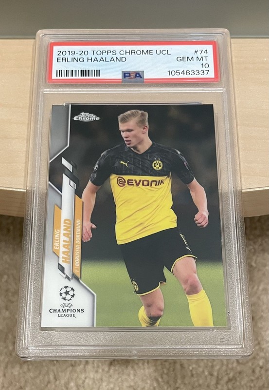 2019-20 Topps Chrome UCL Erling Haaland #74 RC Rookie PSA 10 Gem Mint