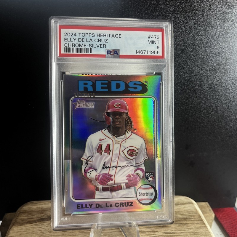 2024 Topps Heritage - Elly De La Cruz #473 Chrome Silver Refractor /375 PSA 9🔥