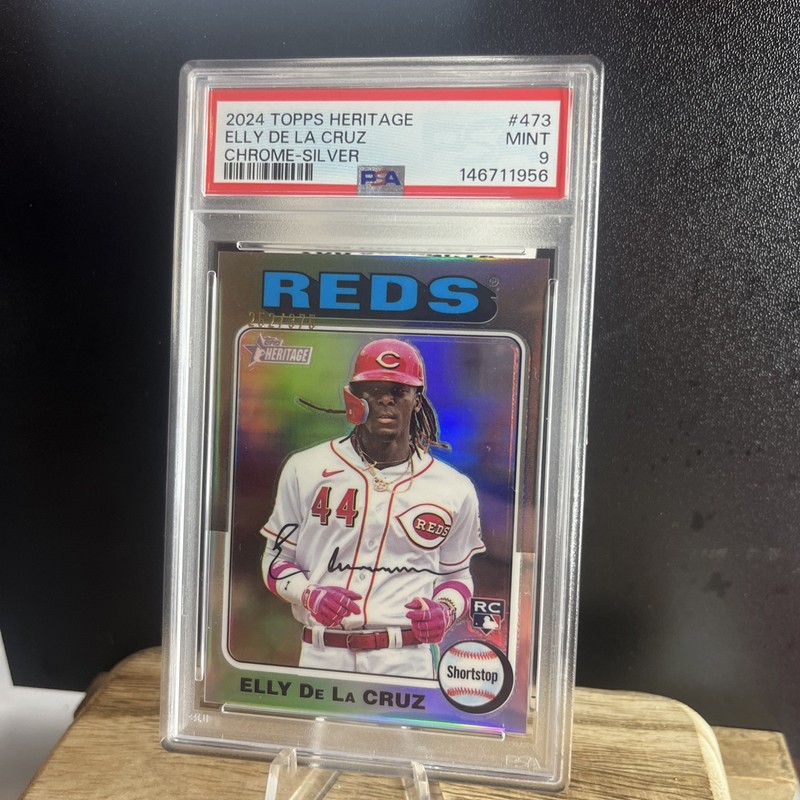 2024 Topps Heritage - Elly De La Cruz #473 Chrome Silver Refractor /375 PSA 9🔥 view 2