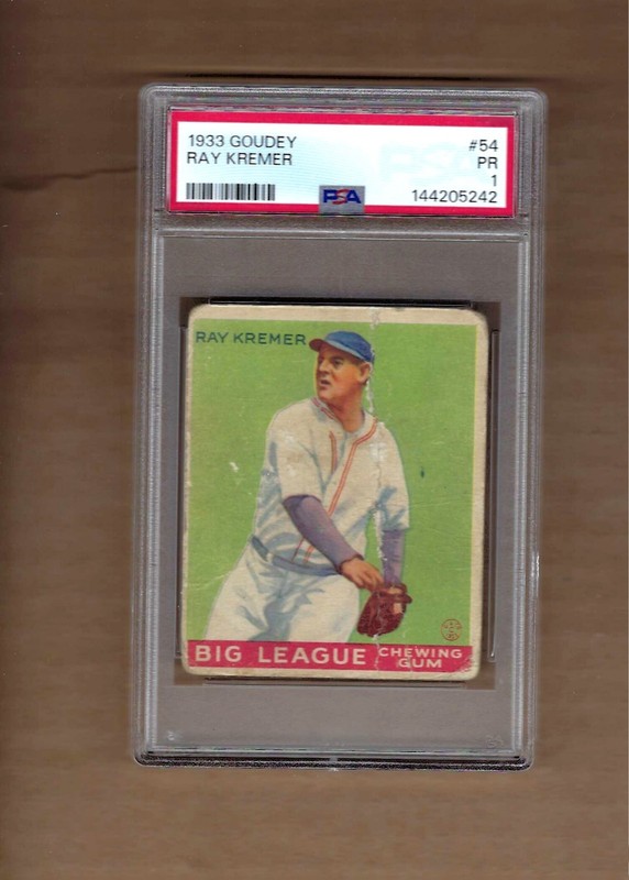 1933  GOUDEY  RAY  KRAMER  #  54    PSA  1