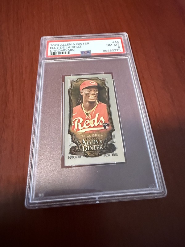 2024 Allen & Ginter Chrome Mini #44 Elly De La Cruz Rookie Card. PSA 8