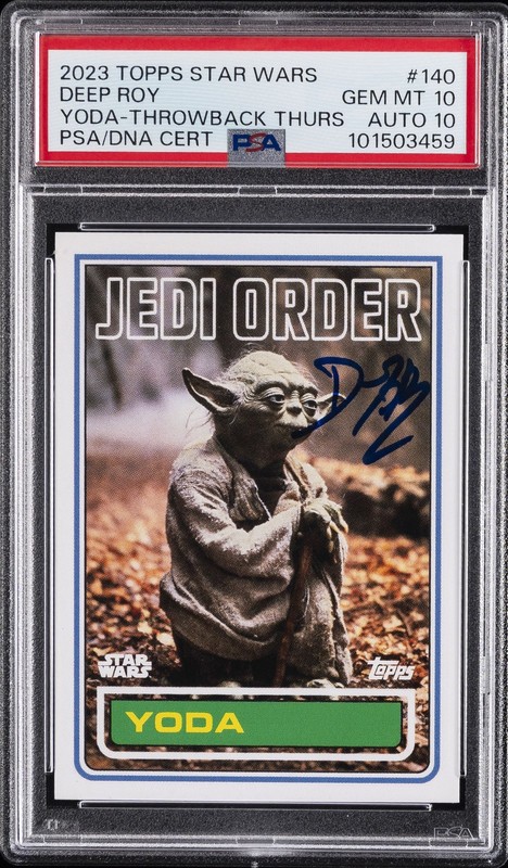 2023 TOPPS STAR WARS THROWBACK THURSDAY #140 YODA PSA 10 AUTO 10