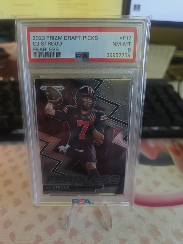 2023 Panini Prizm Draft Picks Fearless CJ Stroud #F-17 PSA 8 