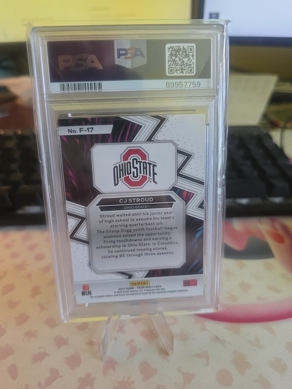 2023 Panini Prizm Draft Picks Fearless CJ Stroud #F-17 PSA 8  view 2