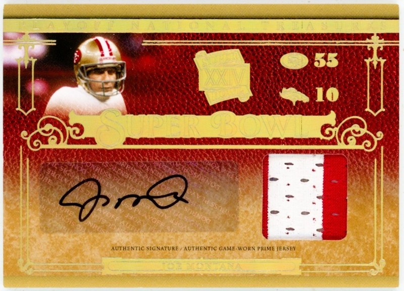 Joe Montana 2007 Donruss National Treasures Patch Auto 13/24 Game Used 49ers NFL
