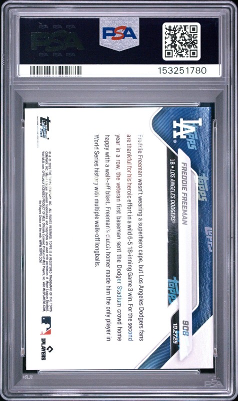 2025 TOPPS NOW #908 FREDDIE FREEMAN PSA 10 view 2